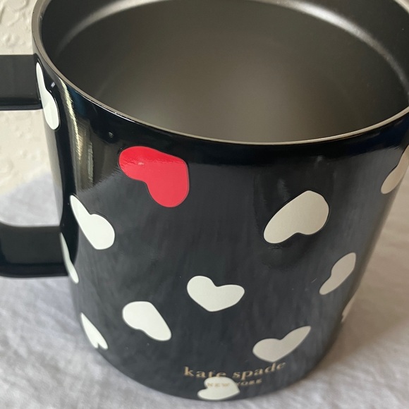 Kate Spade: Black/White/Red Hearts Insulated Mug- 12 oz - Picture 12 of 16